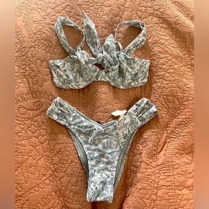 Brand new blue floral bikini